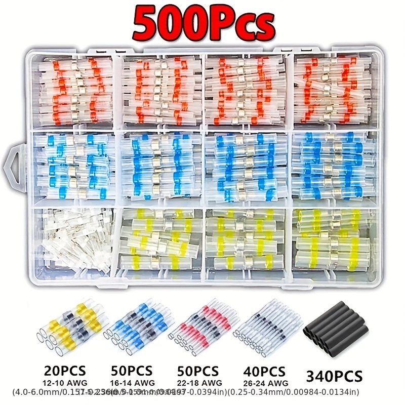 340 Pcs Conectores A Tope Termorretractiles Conectores De Cables