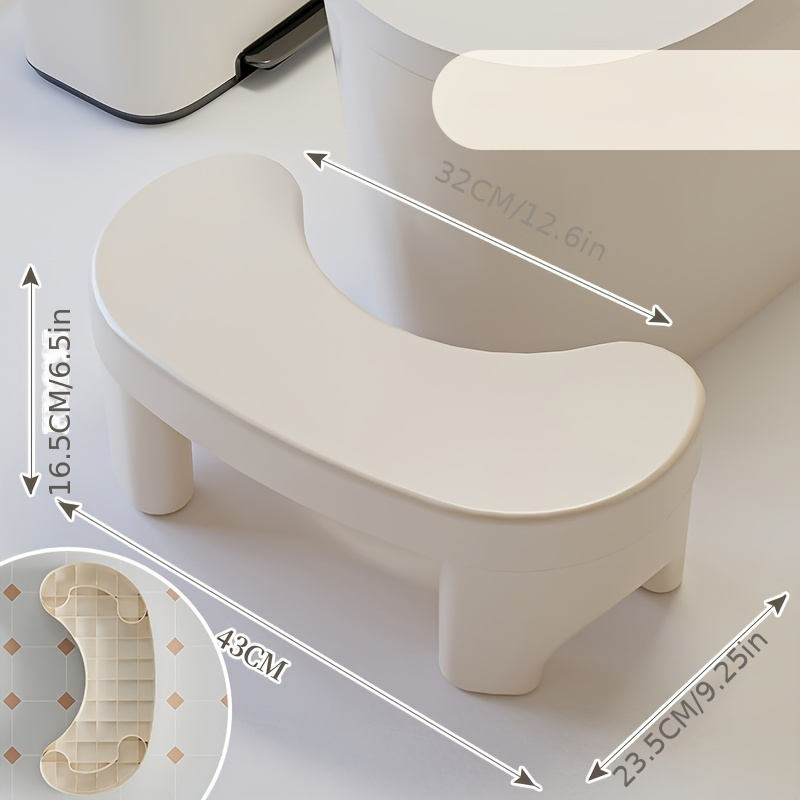 Image of 1pc Home Plastic Toilet Stool, Squat Toilet Aid Foot Pedal Stool, Toilet Squatting Sitting Aid, Footrest Small Stool, Plastic Thickened Stool