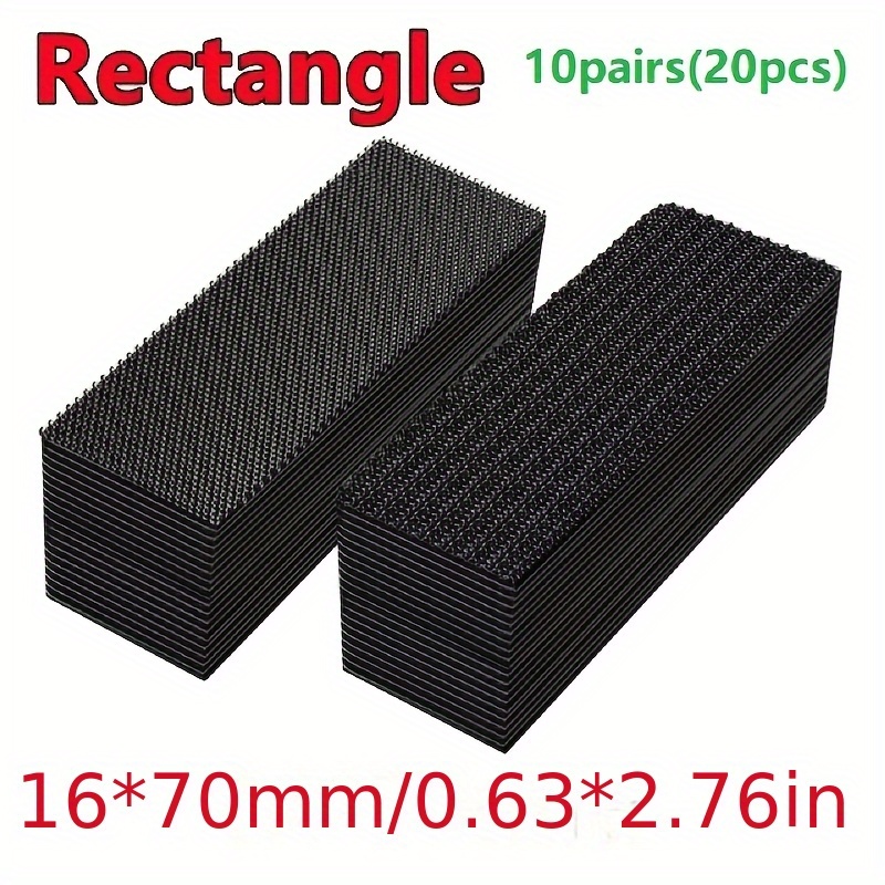 TEMU 20pcs/40pcs/100pcs Autocollant de fixation de tapis rectangulaire haute viscosité, autocollant de fixation de tapis de voiture, tapis de sol