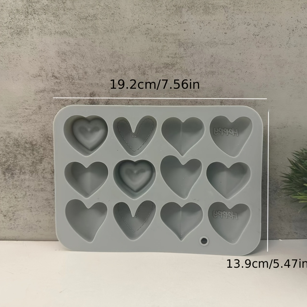E-shop Valentinstag Herzförmige Silikonform zum Gießen, für Kerzen- und Seifenherstellung, Heimdekoration, Gips, Beton, Zement und Epoxidharz-Basteln
