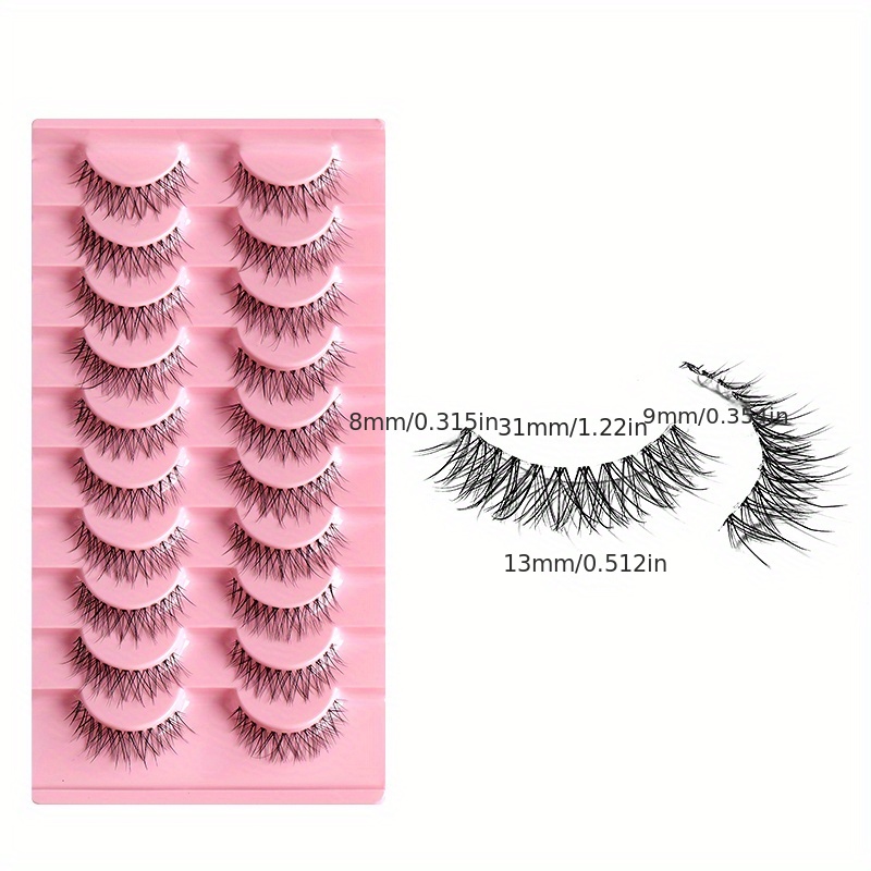 10 Pairs Cat Eye Lashes w/ Transparent Stems