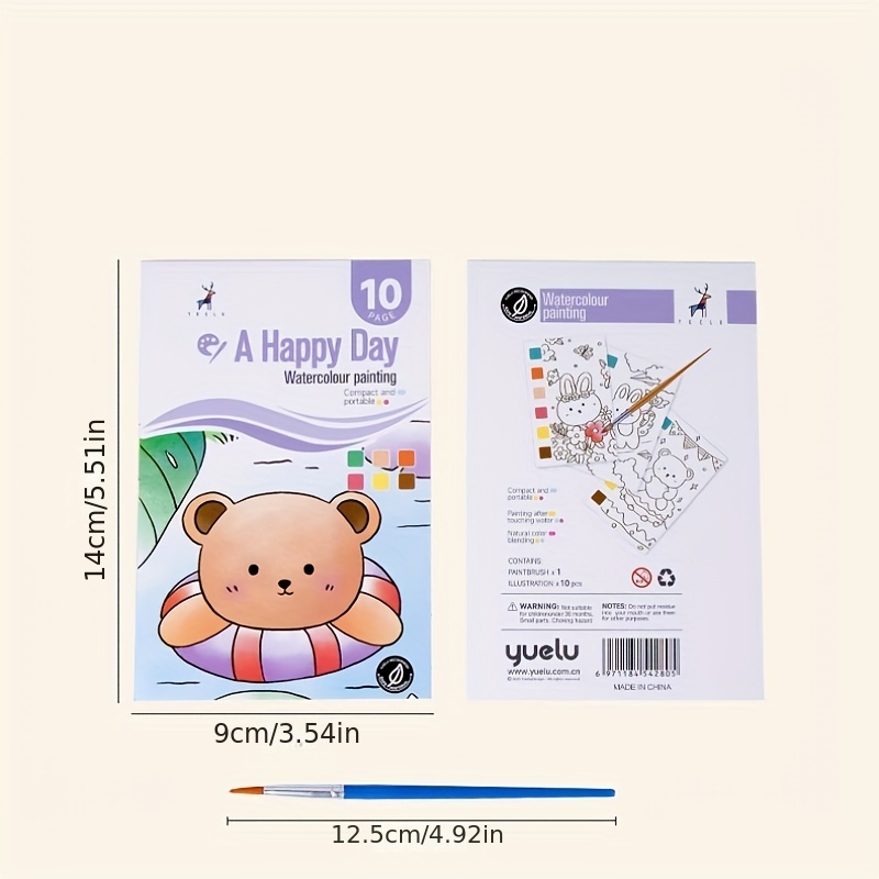 10 Pages watercolor Painting Kids Painting Kit - Temu