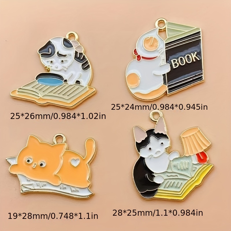 Cute Cartoon Animal Charms Alloy Enamel Cat Charms For - Temu