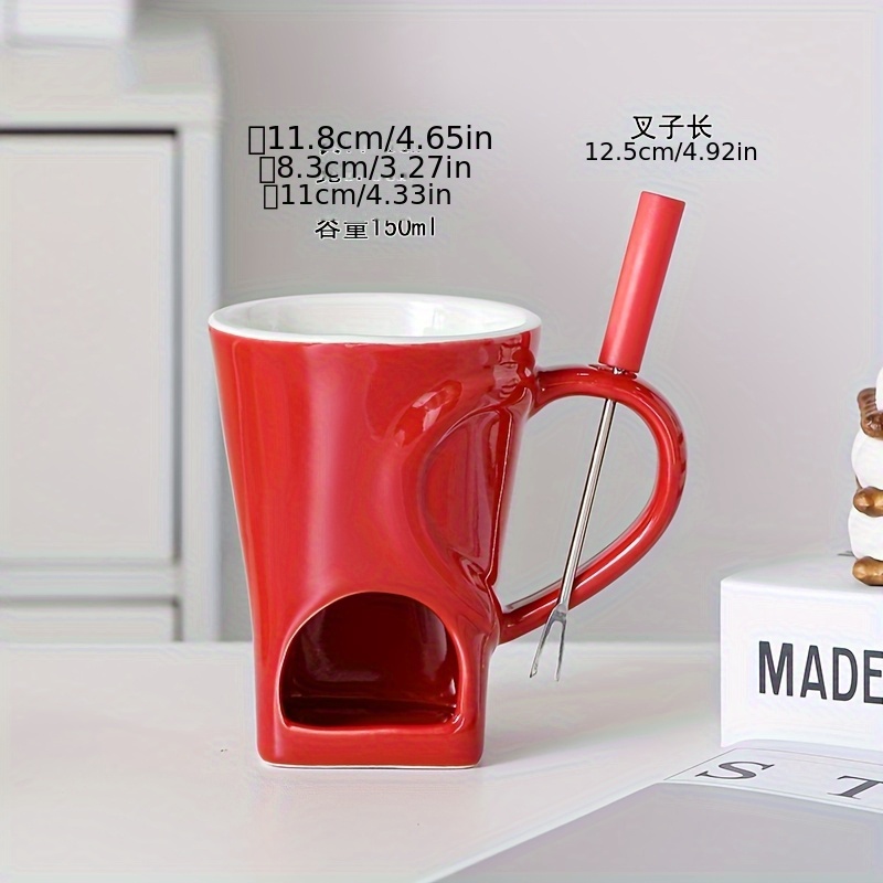 TEMU Chocolate Fondue Mug Set Chocolate , Mini Chocolate Fondue Set Without Tealights, Fondue Cups With Forks