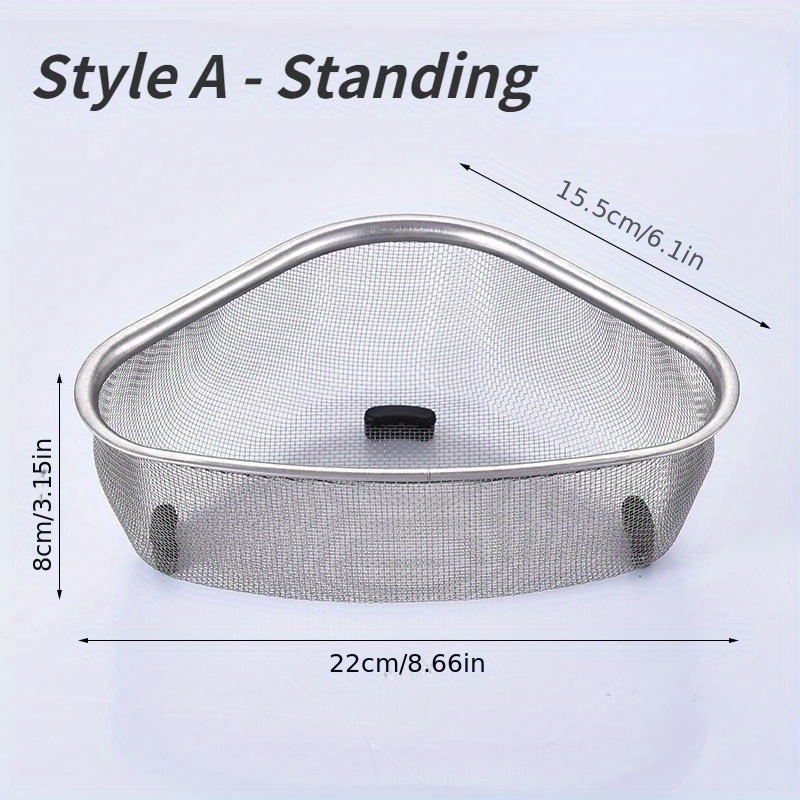 Sink Triangle Drain Basket Stainless Steel Fruit Skin - Temu