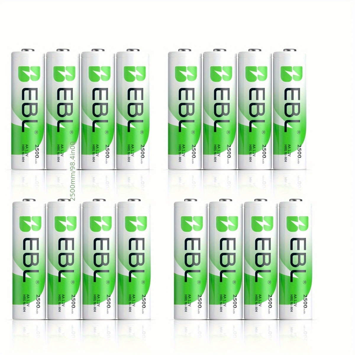 Ebl 8/16/24aa Rechargeable Batteries High-capacity 2500mah, Durable 2a Ni-mh Batteries, Long-last , 1200 Cycles