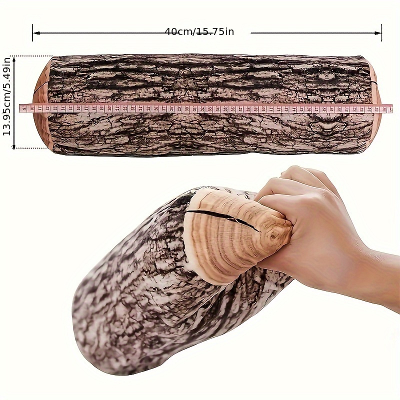 contemporary style 3d wood log design throw pillows set of 2 hand washable quilted polyester foam filled     use zipper closure 300 350g woven fabric   no battery needed 2