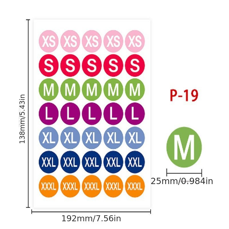 700pcs/pack Of Self-adhesive Stickers Shoes Clothes Size Specification Dot Serial Number Number Label