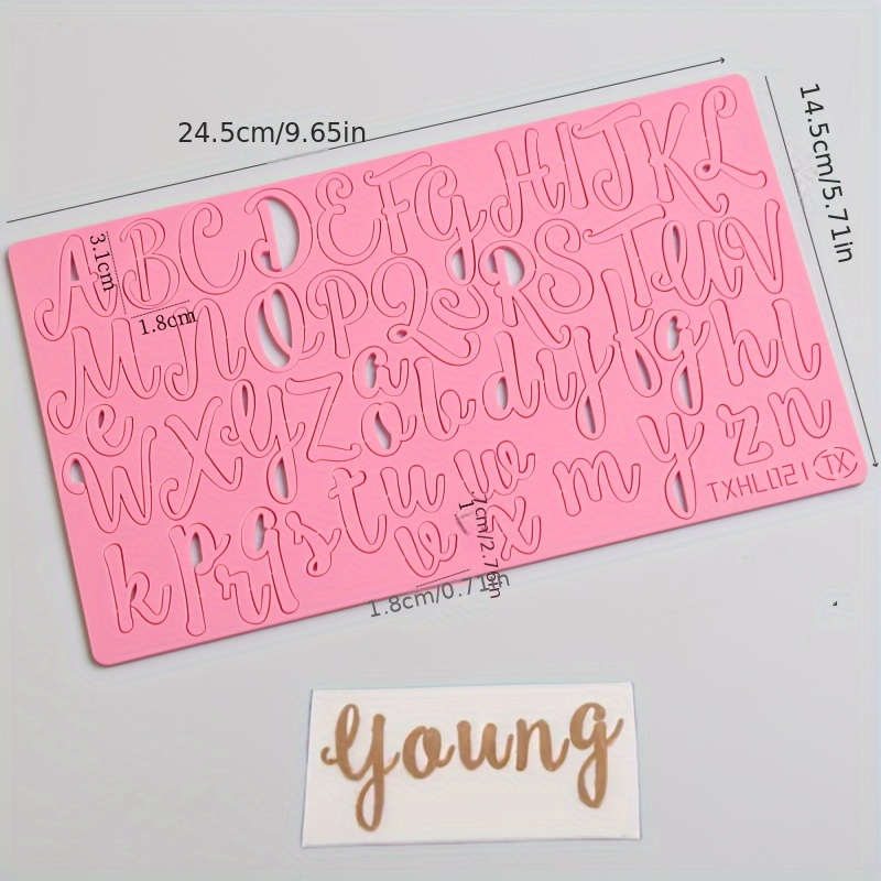 Image of Letter Printing Mold With And Lowercase Letters, Candy Printing Mold, Cake Baking Cookie Acrylic Press Mold, Chocolate