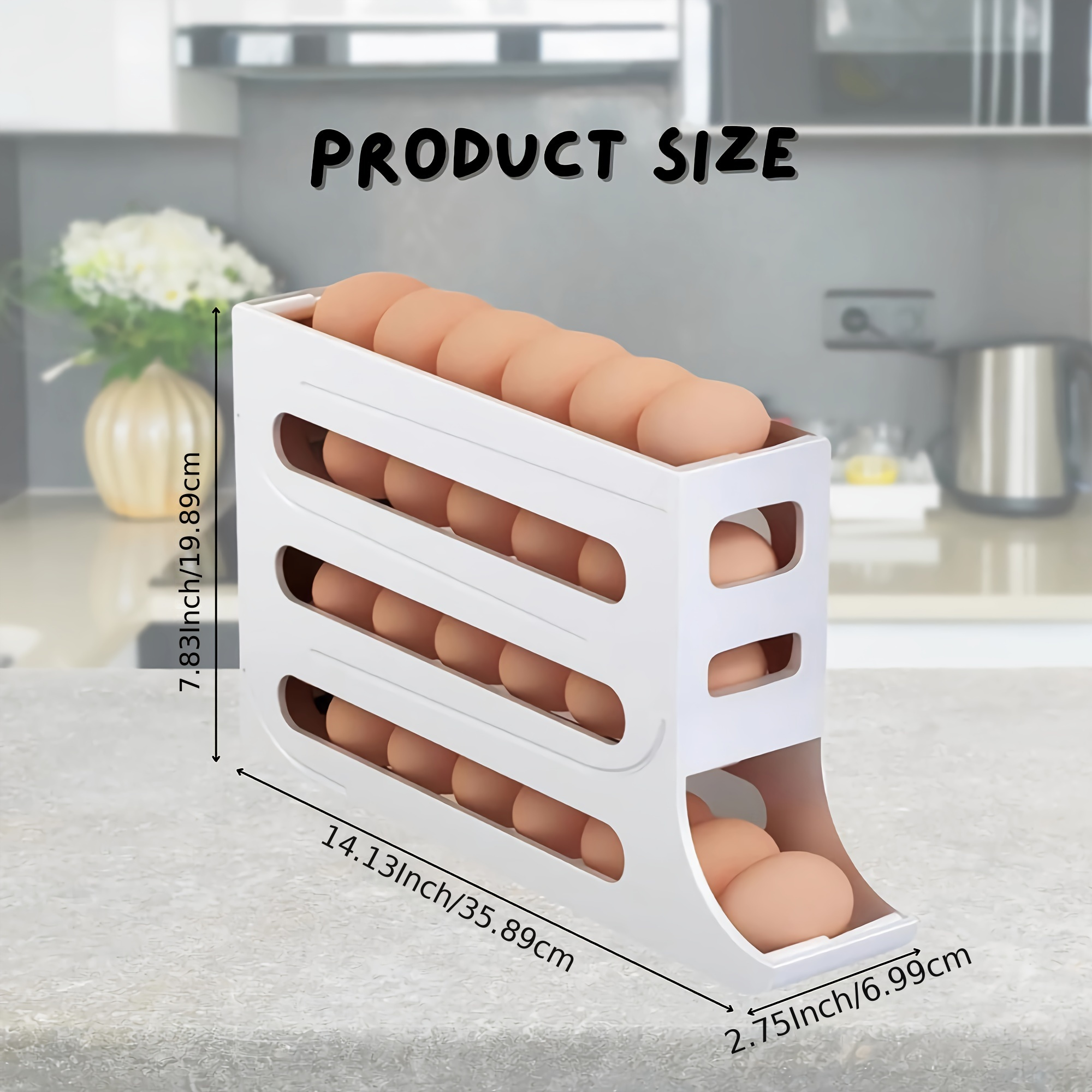 Automatic Egg Roll Rack Space-saving Refrigerator Side Door Egg Rack_voghion.com