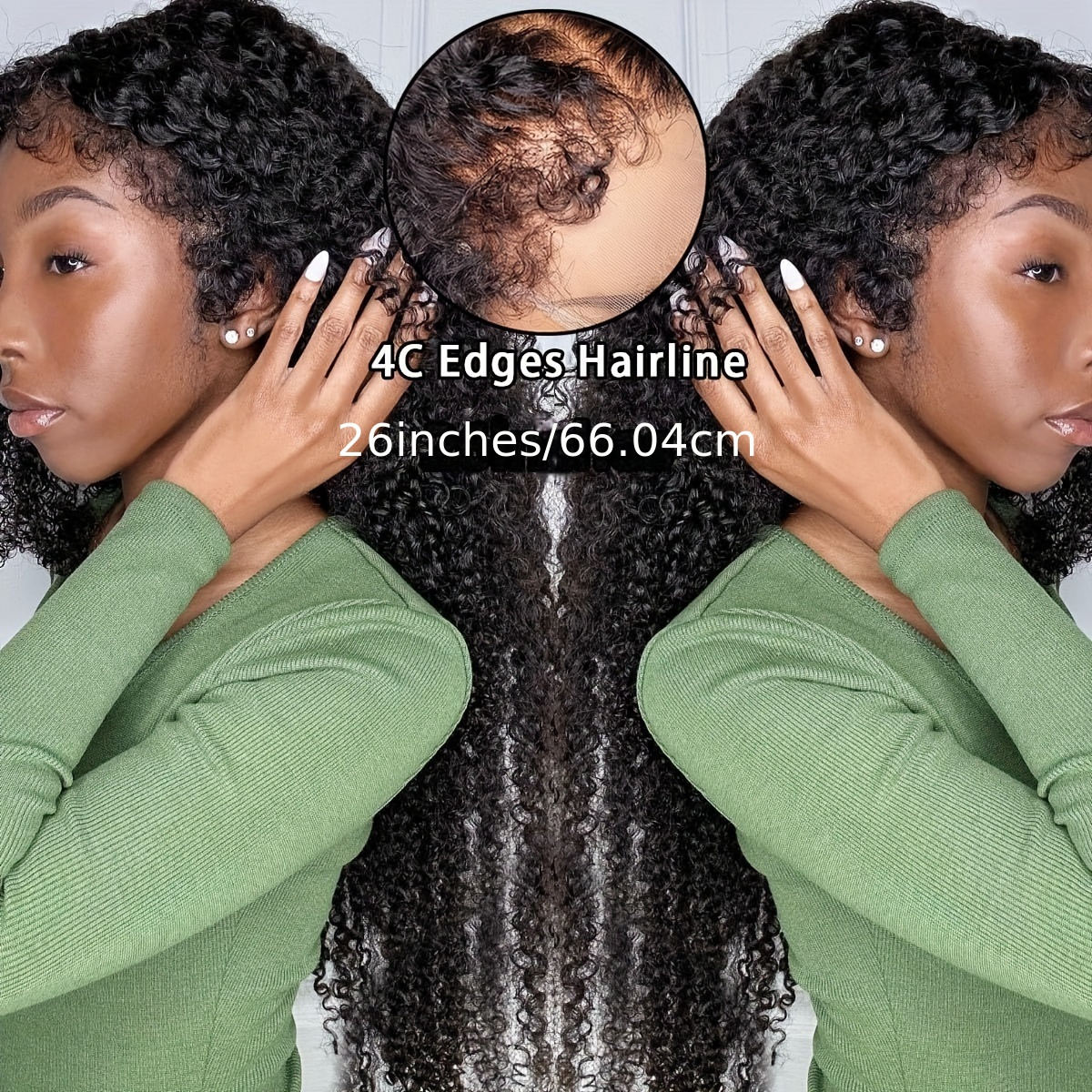 4c Edges Curly Baby Hair Glueless Wig Ventilated Realistic Temu