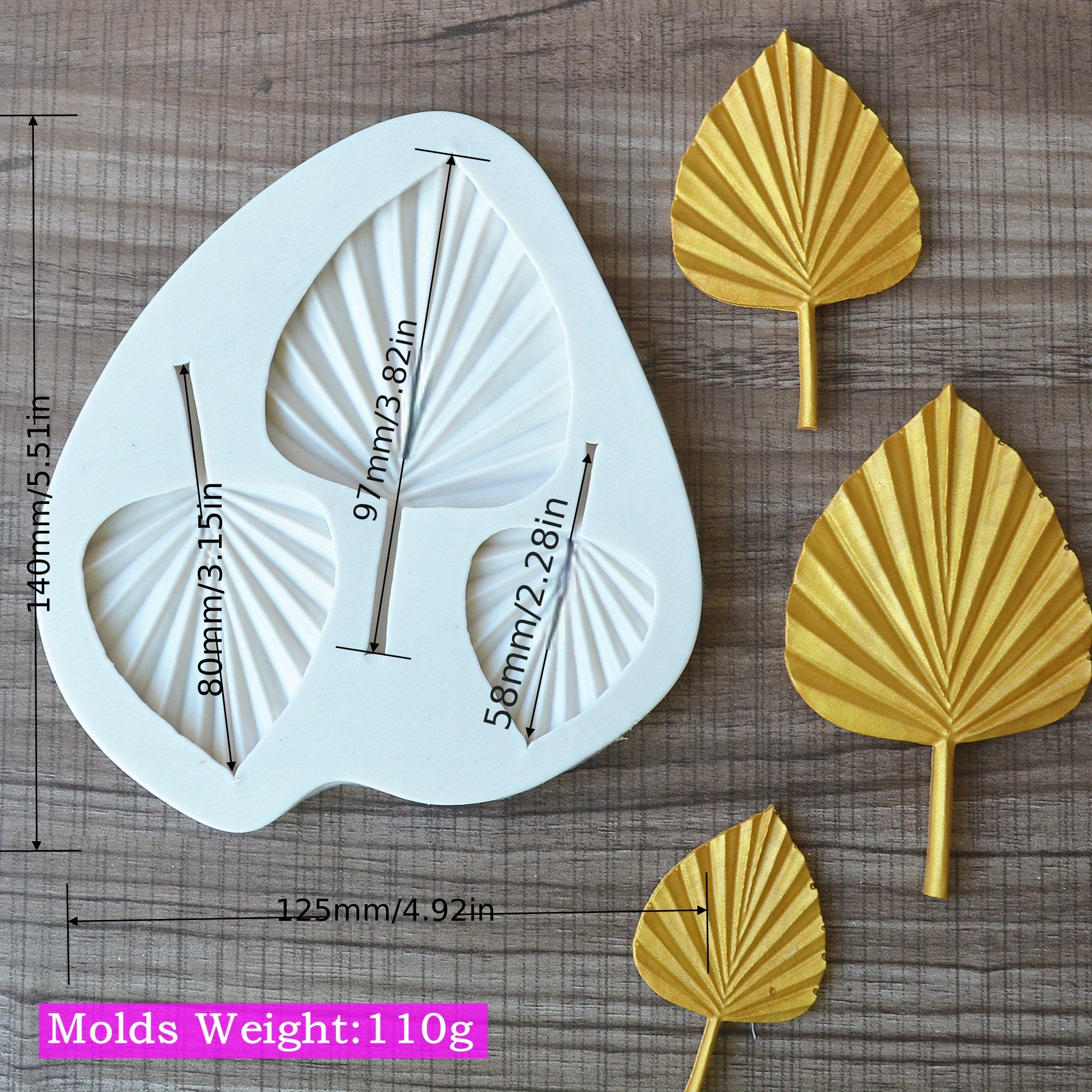 Tropical Leaf Flower Shape Silicone Mold Fan Leaf Mold Palm - Temu