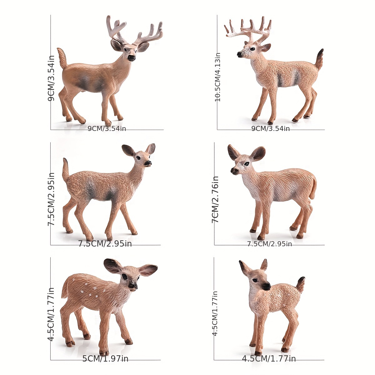 Heiheiup Children's Animal Model Static Solid Male Red Deer Deer White Deer  Toy Christmas Ornaments Arts And Crafts for Kids Ages 3-5 Boys 