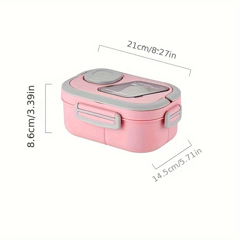 1pc Multi-grid Lunch Box With Cutlery Set