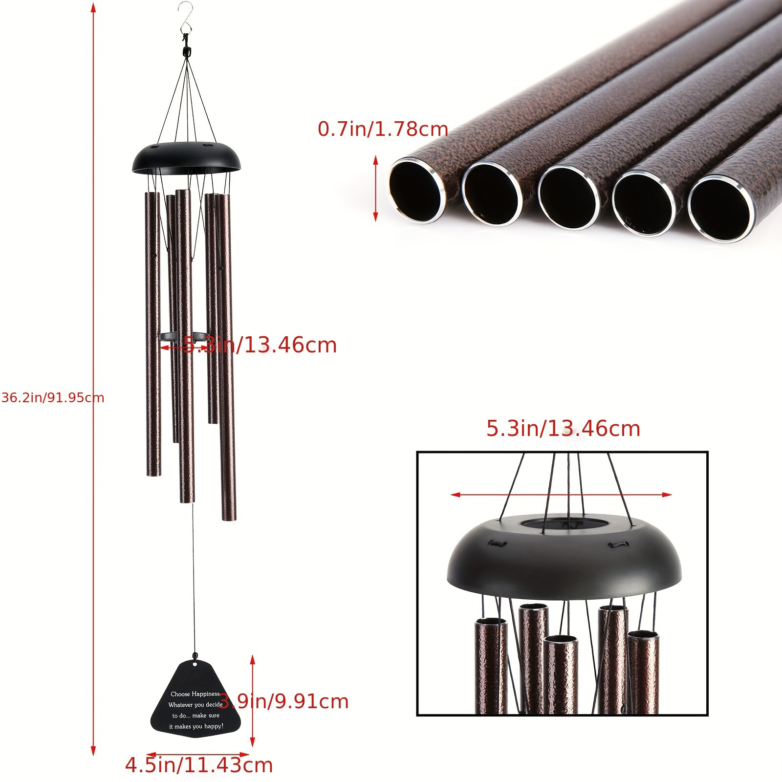 TEMU 36'' Wind Chimes Outdoor Clearance, Deep Tone Wind Chimes, Windchimes Outdoors, Memorial Wind Chimes, Sympathy Gifts, Garden Patio Yard, Home