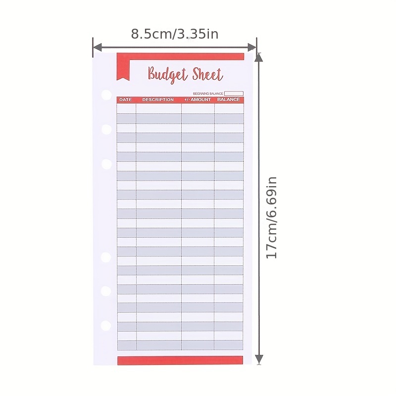 Budget Sheet A6 Expense Tracker Paper 6 Loops Money Tracker - Temu
