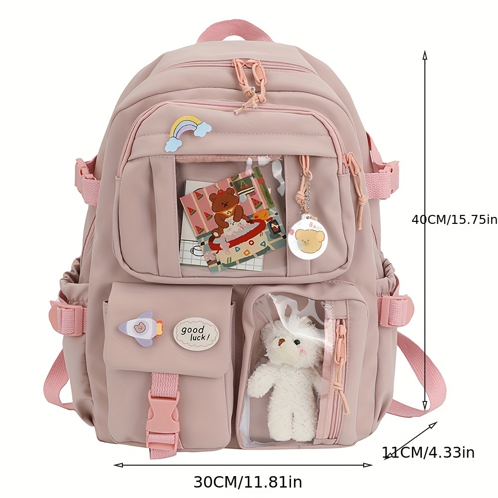Cute Women's Large Capacity Waterproof Nylon Backpack, Suitable For School  And Laptop