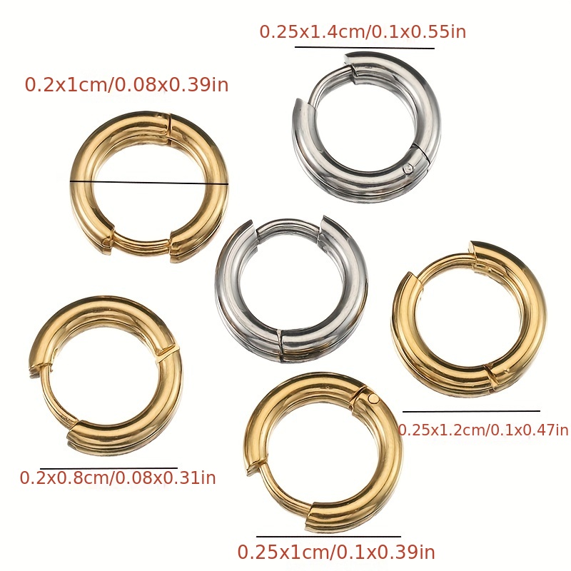 Stainless Steel Round Buckle Earrings Golden Ear Clips Lever - Temu