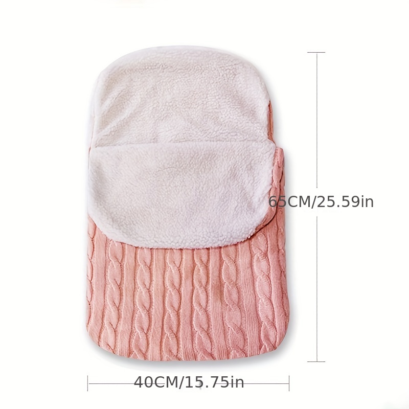 Baby Plus Velvet Sleeping Bag, Thick Knitted Warm Bag