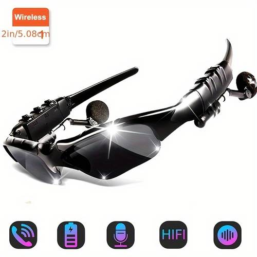 white and black rechargeable wireless glasses glasses with built in headphonesforoutdoor sports running riding hands calling
