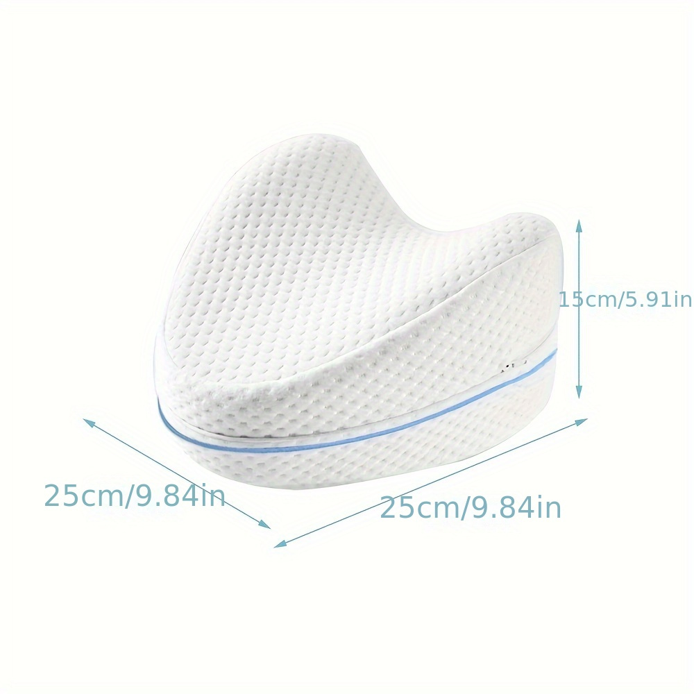 1pc orthopedic memory foam leg pillow for side sleepers   back hip knee joint   with removable washable cover   soft knit fabric ideal for pregnancy nursing white leg pillow for sleeping details 4