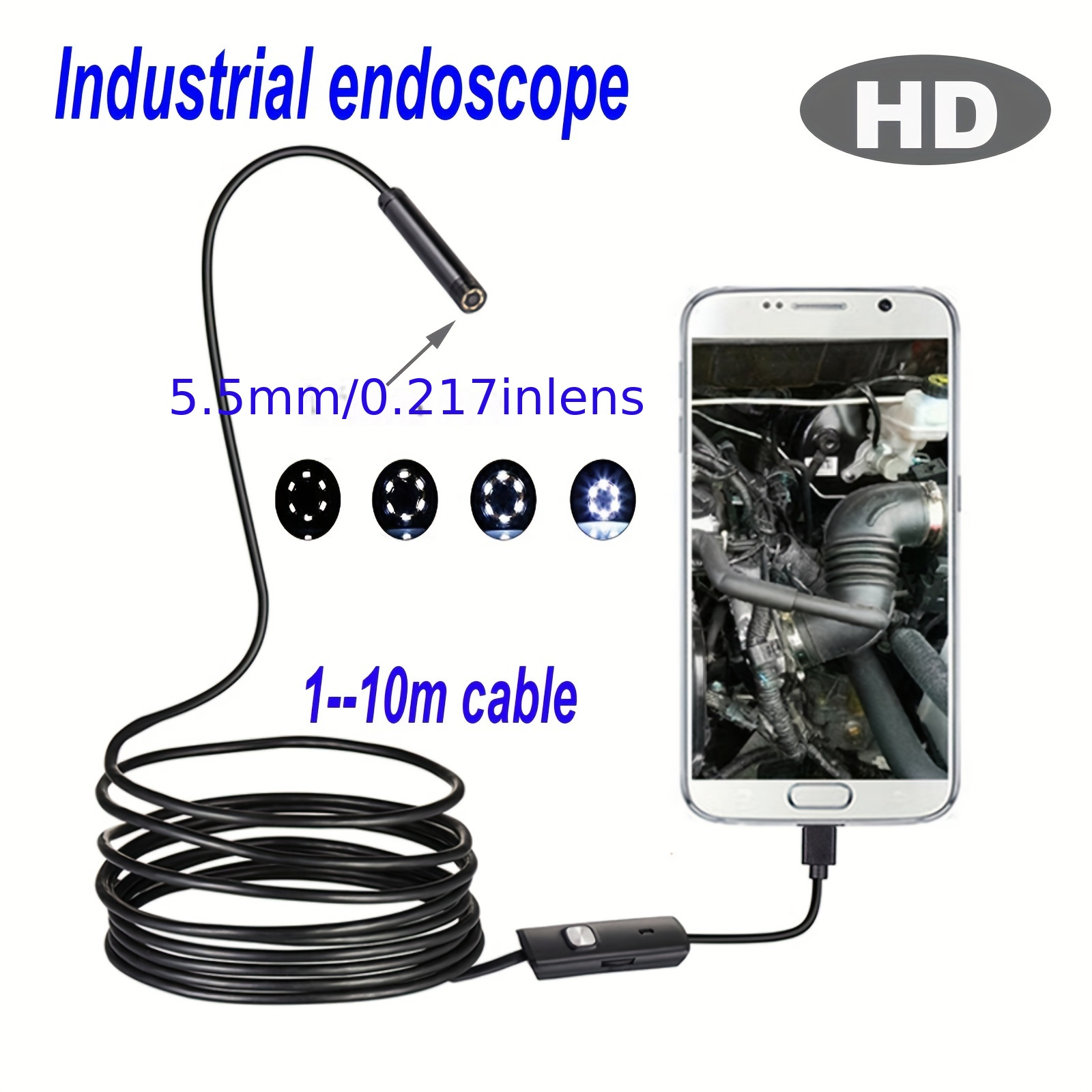 Waterproof Usb Endoscope Borescope Snake Inspection Camera Mobile