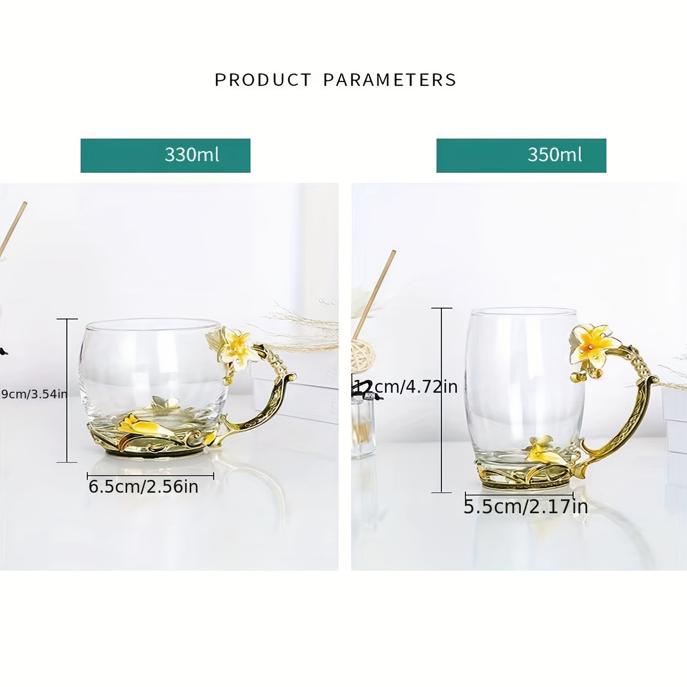 Lily Enamel Crystal Glass Tea Cup, Coffee Mug, Lead-free Glass Tumbler,  Lily Painted Flower Water Cups, Clear Glass Drinkware - Temu