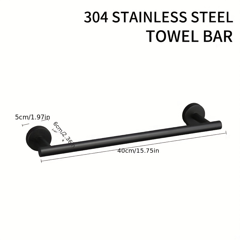 1/5pcs Bathroom Towel Bar Set, 304 Stainless Steel Towel Rack Set,  Including Towel Bar + Toilet Paper Holder + 2 Bathrobe Hooks, Bathroom  Accessories