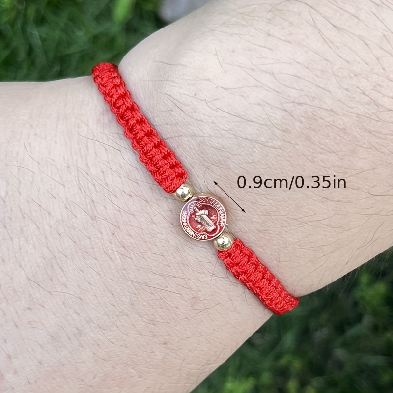 Red St. Benedict Woven Bracelet