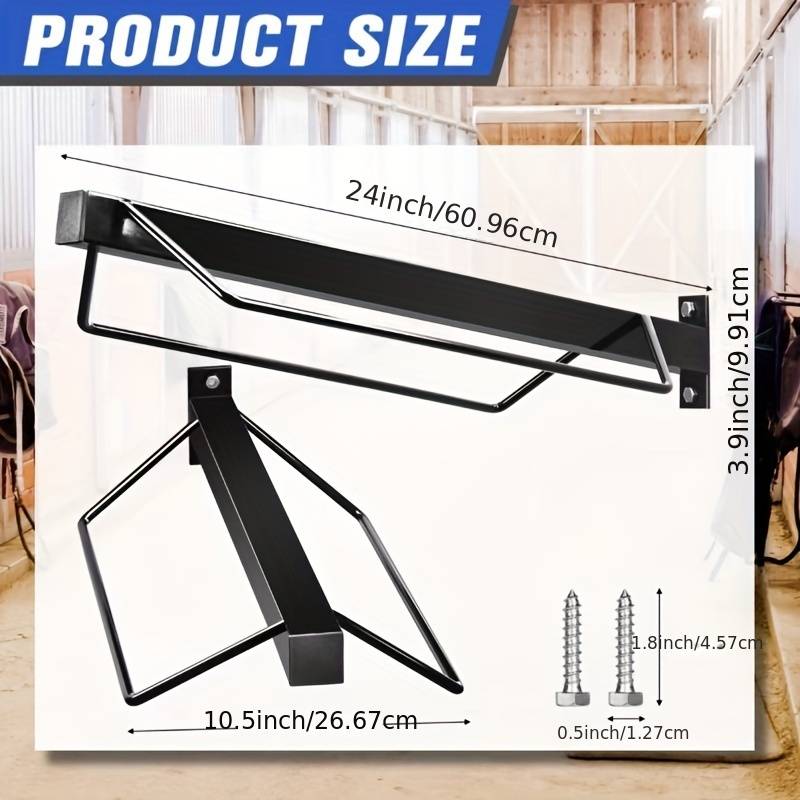 Support Mural En Métal Pour Selle De Cheval – 32 X 60,4 Cm, Rangement Robuste, économiseur D'espace, Pour écurie Ou Garage