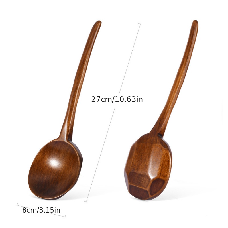 Vajilla de madera para cocinar, cuchara de Ramen, cuchara para sopa,  accesorios de mango largo, 2 uds. Sincero Electrónica