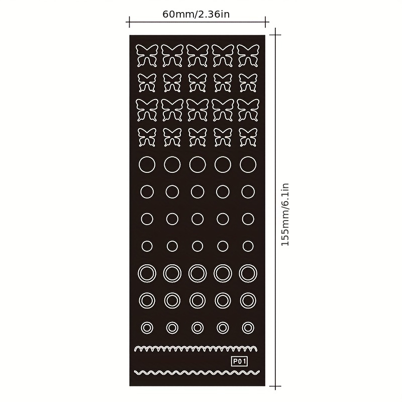 12 Sheets Airbrush Stencils Nail Stickers,HOINCO Heart