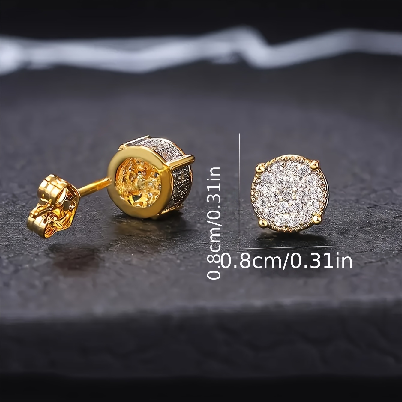 Cubic zirconia online mens stud earring