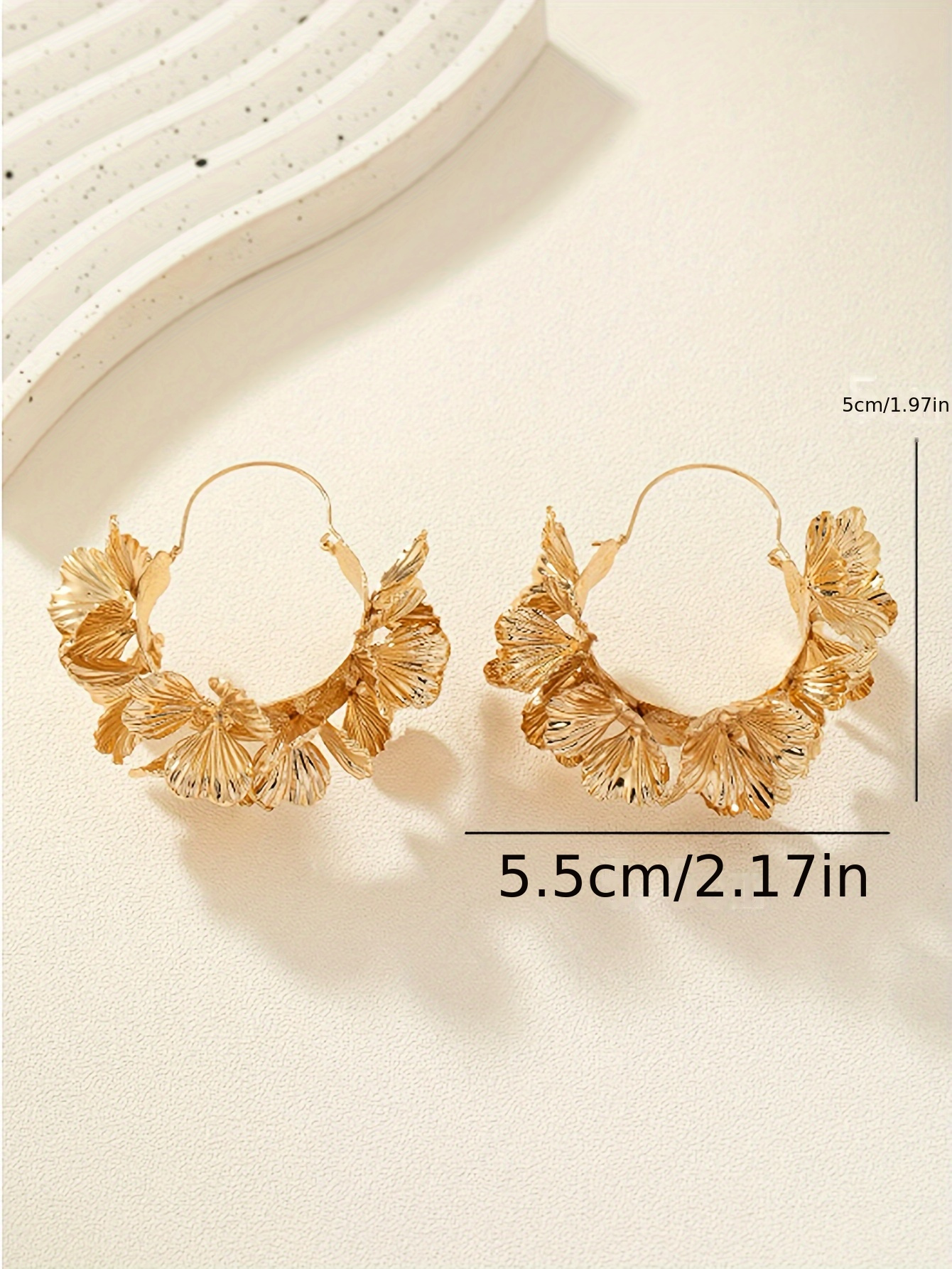 a pair of elegant exaggerated and gorgeous flower ring earrings for womens festivals birthdays dates balls banquets weddings parties vacations and shopping accessories details 1