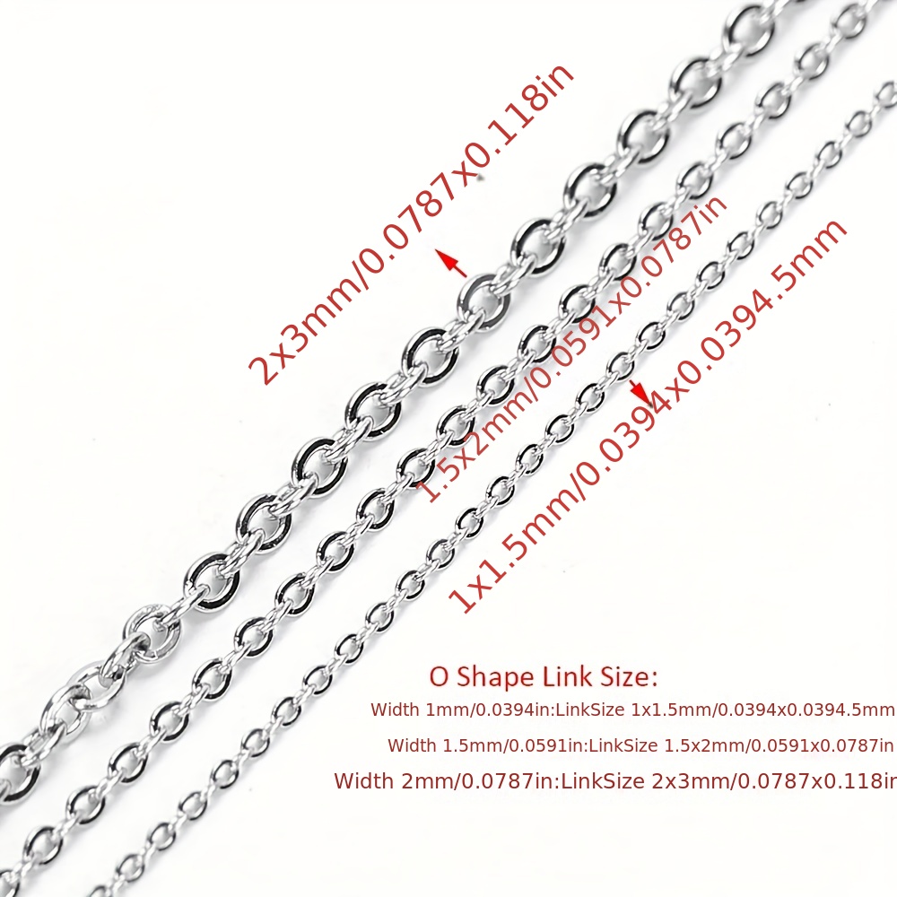  [66 Feet/ 20M] Stainless Steel Chain Bulk, 2mm 304 Stainless  Steel Chains Flat Cable Link Chain Bulk for Jewelry Making DIY Craft :  Arts, Crafts & Sewing