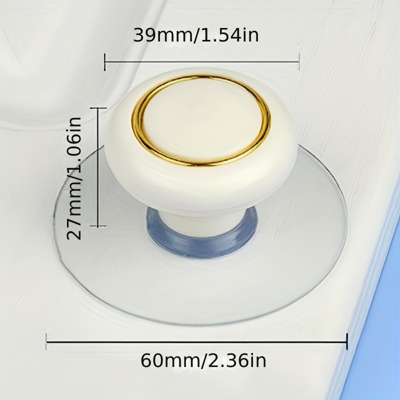 Maniglia Adesiva Armadio A Ventosa Rotonda Senza Fori 2/4 - Temu Italy