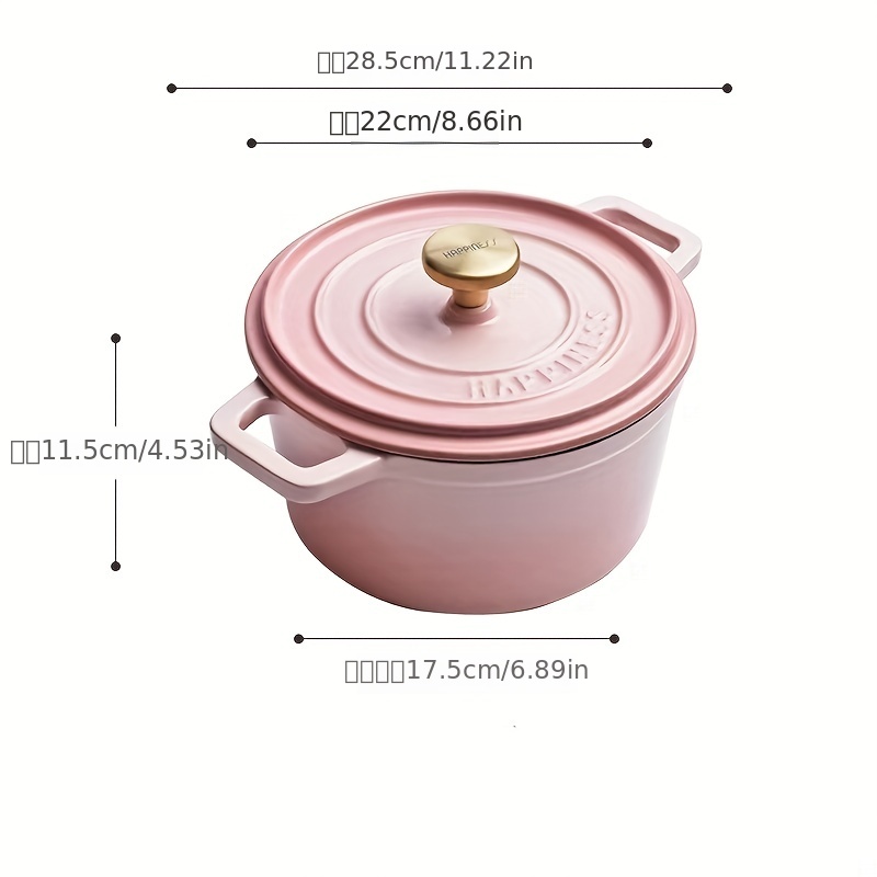 1pc Multifunctional Enameled Dutch Oven Pot With Lid 7 8 7 - Temu