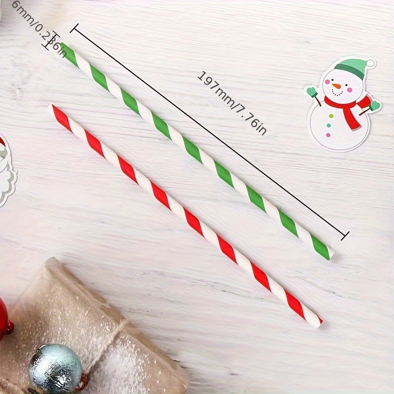 Straws Holiday and Christmas Decorations Candy Cane Straws Holiday