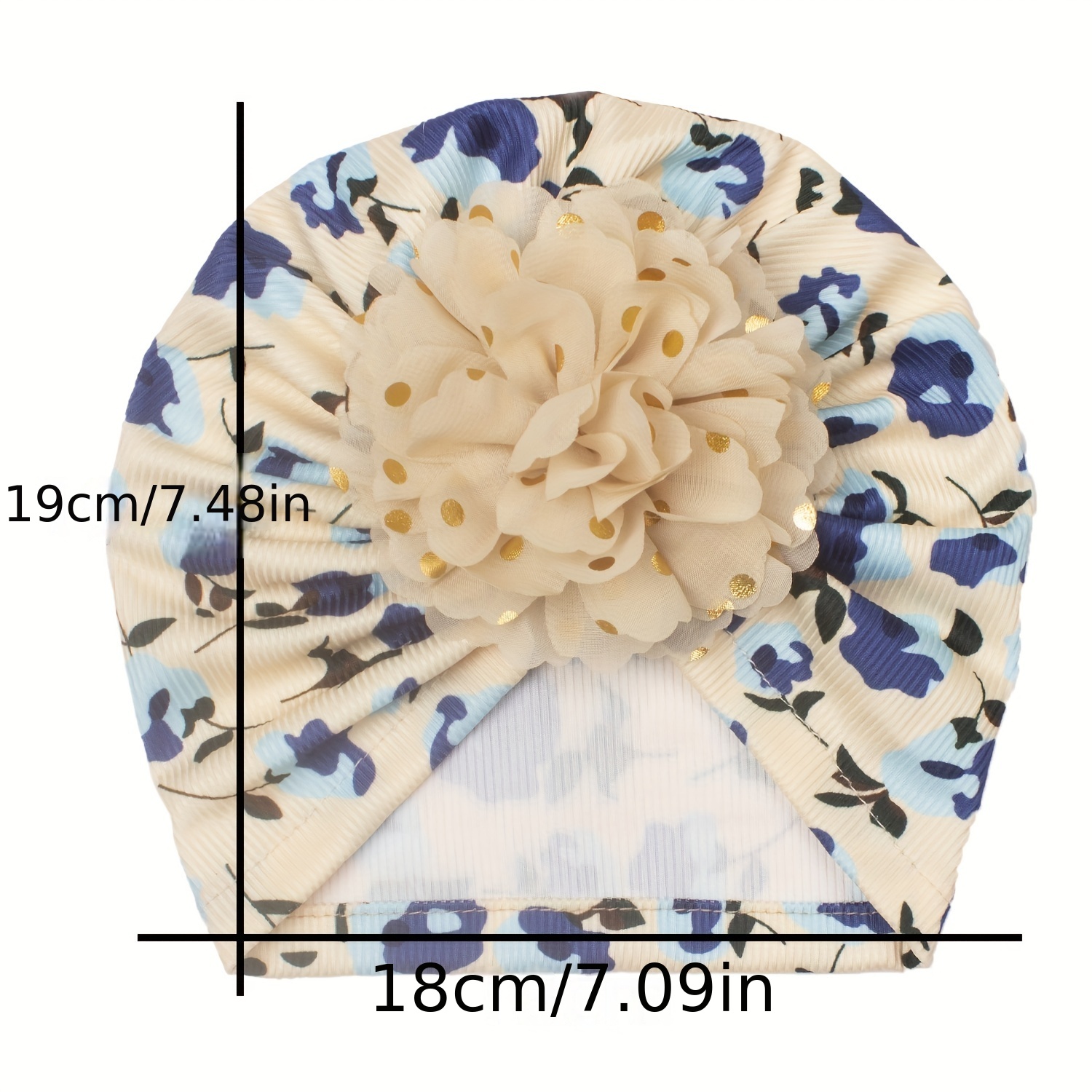 Floral Chiffon Flower Baby Hat Beanie Knotted Turban Hat
