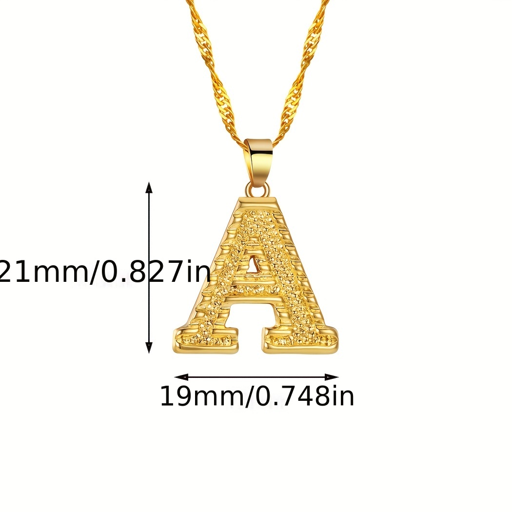 Golden Initial A Pendant Necklace Letter A Alphabets Charm
