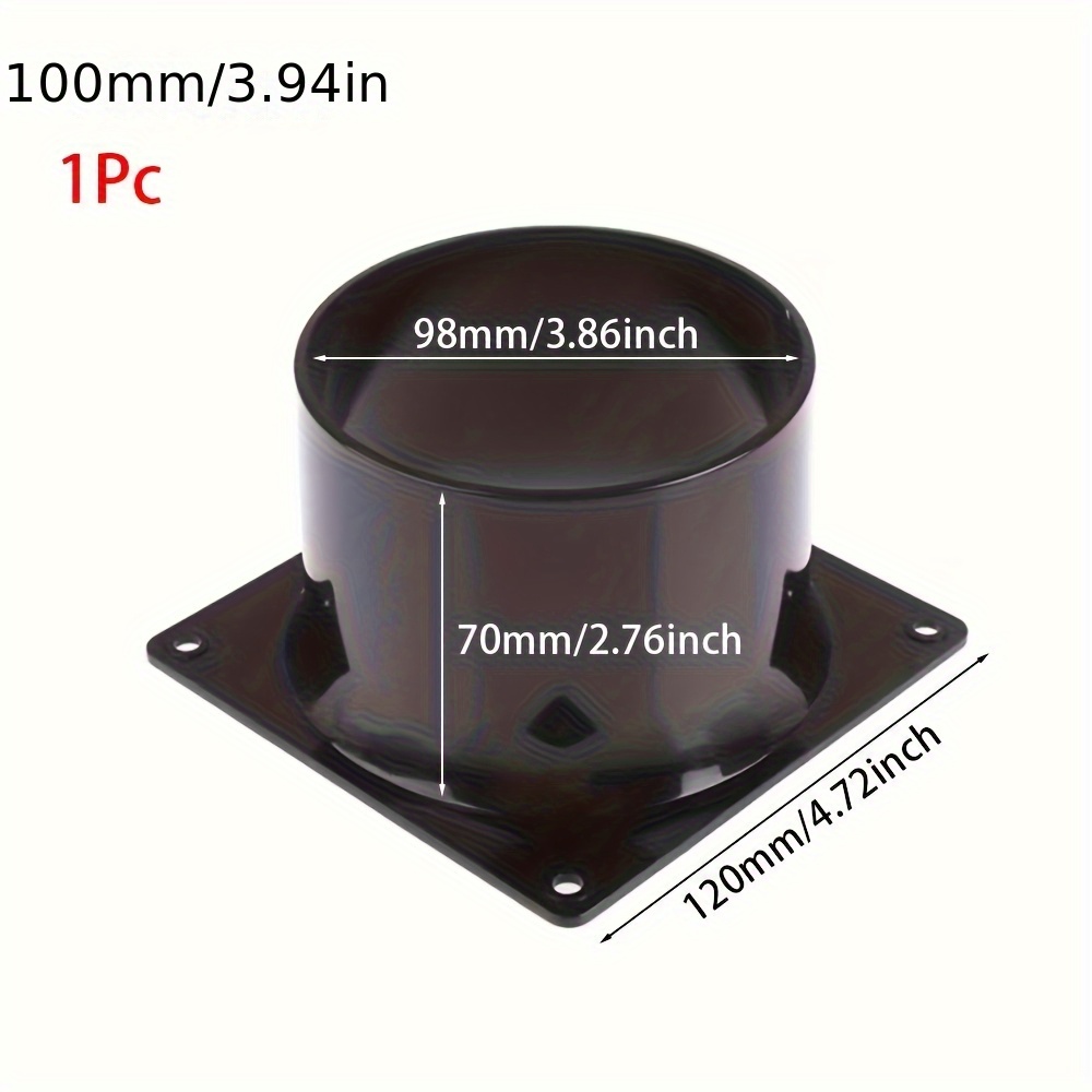 1pc Of A Flange Connector In Sizes 75, 100, 120, And 150mm, Designed For Air Inlet And Outlet. This Black Abs Pipe Fitting Is Suitable For Connecting Ventilation Ducts
