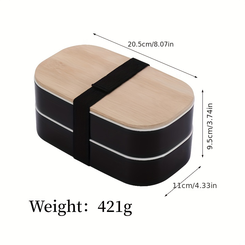 Premium Bento Box Adult Lunch Box With 2 Compartments And Chopsticks, Large Sauce  Container, Cute Black Japanese Style Bento Box, Rectangle, Microwavable,  For Back School Supplies, Camping Picnic And Beach Essentials, Home