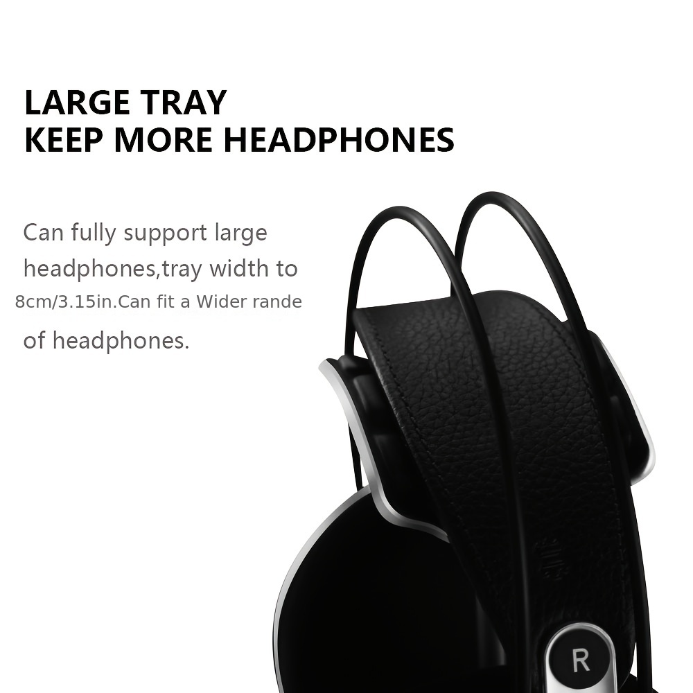 Soporte para audífonos, madera de nogal y aluminio, soporte para  auriculares con base sólida y pesada para todos los tamaños de auriculares  (dorado)