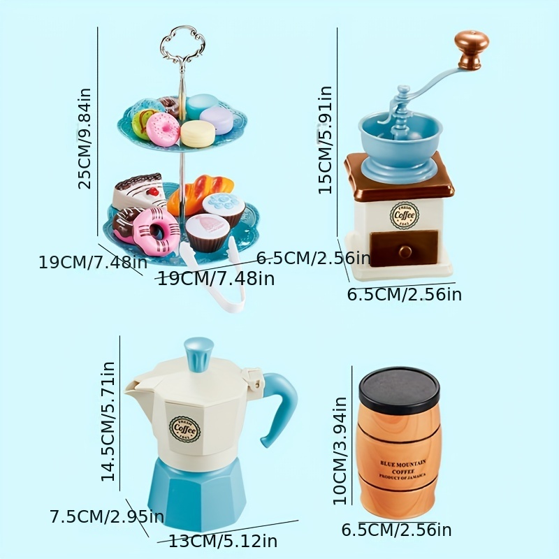 Kids Coffee Machine Snack Afternoon Tea Toy Set DIY Toys