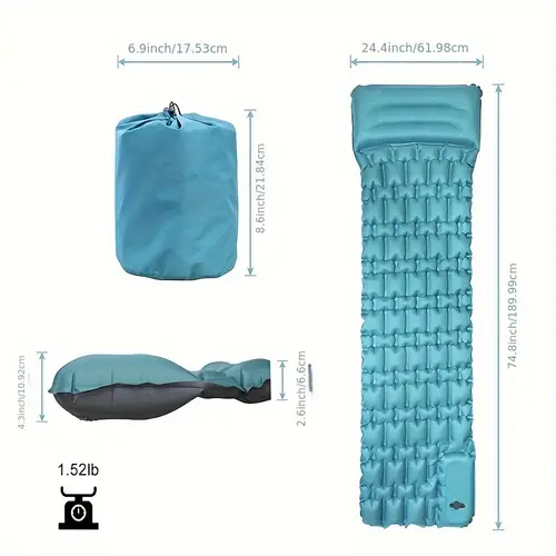 portable high quality air mattress for camping ergonomic single sleeping pad with compact carry bag durable lightweight design for outdoor lawn use cover gear textured top surface camping bed