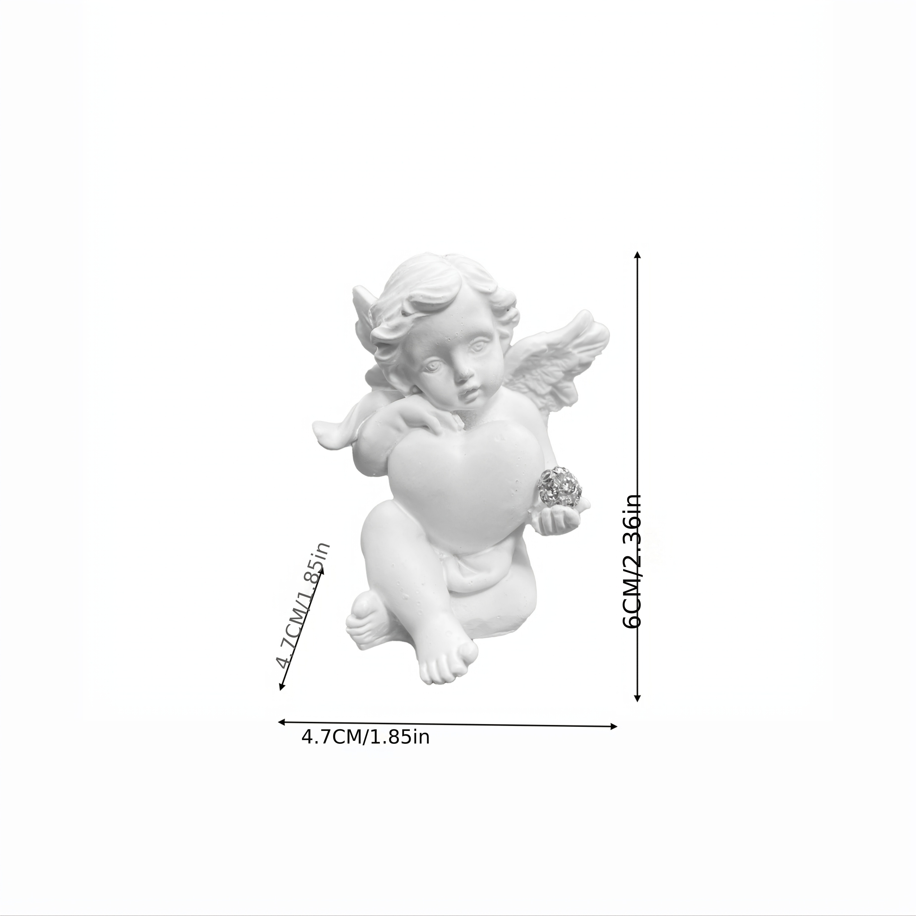 Love Heart Figurine - Valentine's Day & Spring Decor, Resin , Ideal For Dashboard