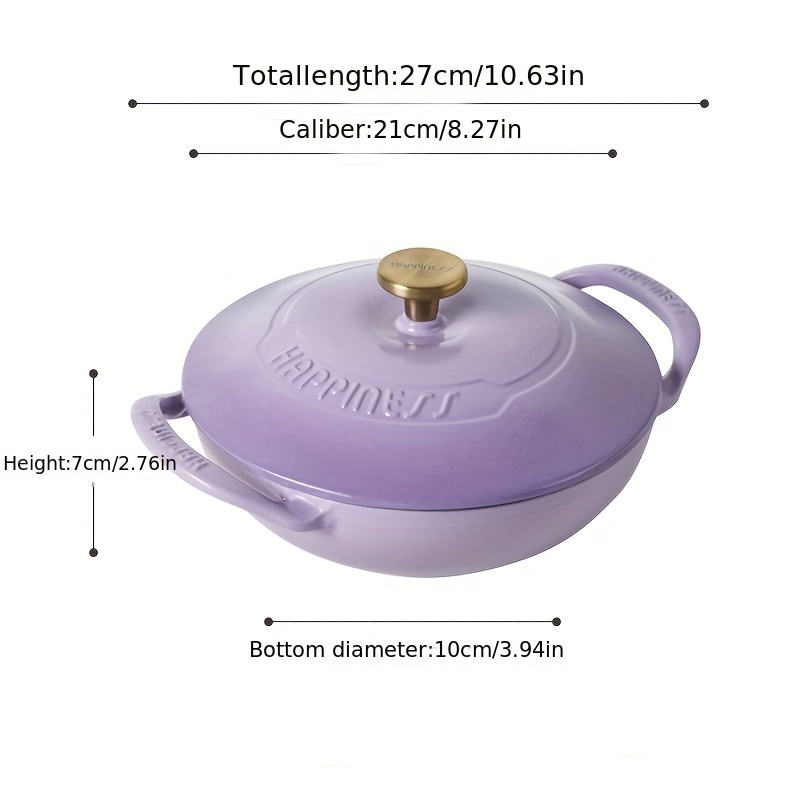 Enameled Cast Iron Dutch Oven With Lid, Non Stick Cooking Pot