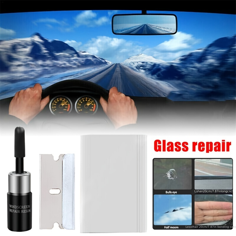 Automotive Glass Nano Repair Fluid-Car Windshield Repair Resin Cracked  Glass Repair Kit,Glass Corrector Set, Crack Repairing for Car
