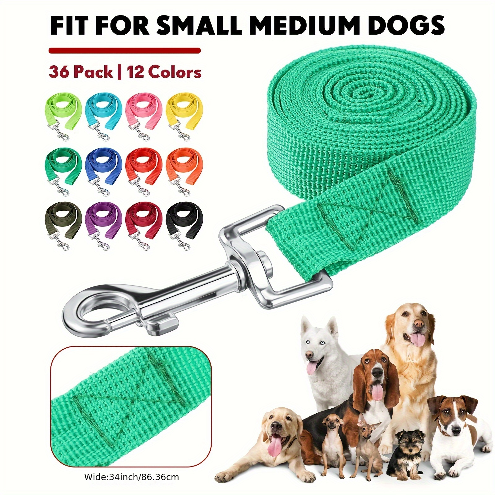 5 Ft Multicolored Nylon Rope Dog Leash - Image 1