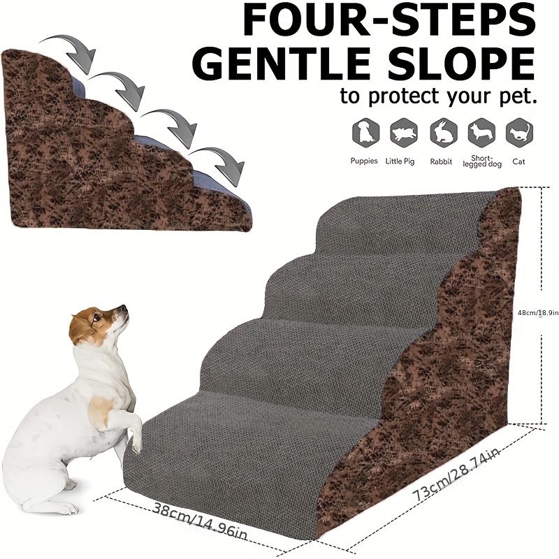 Rampe d'accès pour chien pliable à 4 niveaux et à hauteur réglable